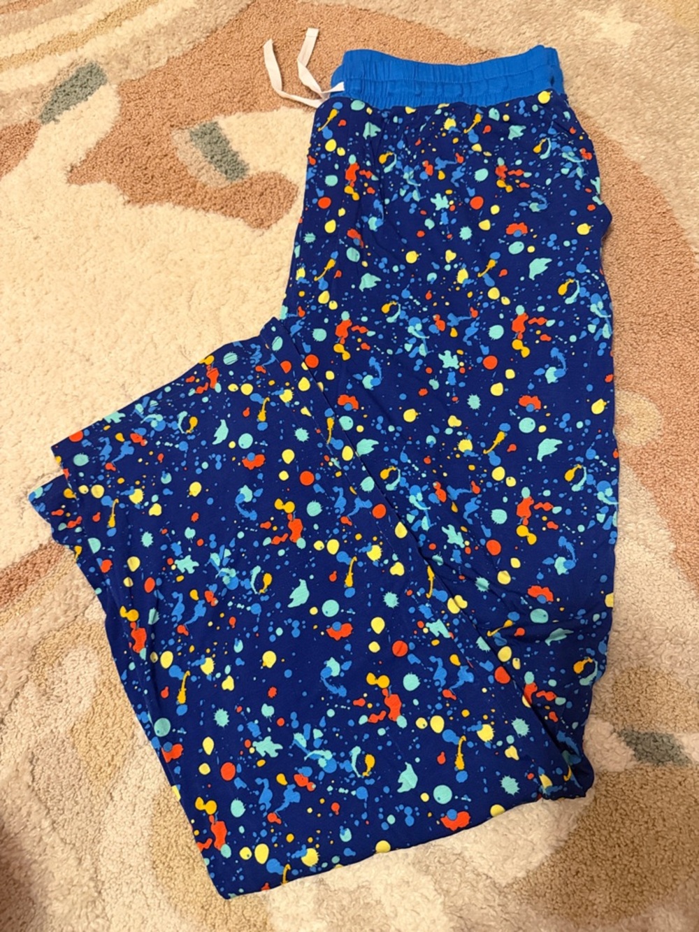 Little Sleepies Blue Paint-Splatter Pajama Bottoms